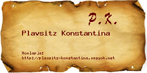 Plavsitz Konstantina névjegykártya